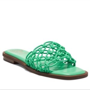 Vince Camuto Woven Slide Sandal ISLAND GREEN, Size 5.5